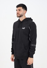 PUMA Felpe Uomo Nero Felpa con cappuccio Felpa con cappuccio Ess Tape Layout Aut