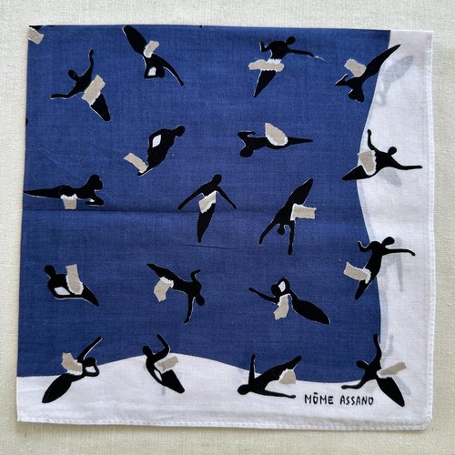 Fazzoletto vintage cotone blu - fazzoletto,