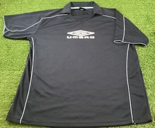 Maglia allenamento calcio vintage Umbro - GB taglia L - top blu manica corta