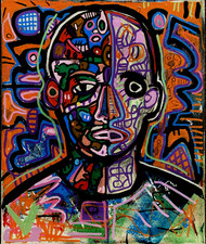 Hasworld espressionismo acrilico graffiti pittura di strada senza cornice su tela