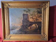 Quadro Antico. Bellissimo Paesaggio, opera dell'800; tela40x48;cornice 53x62