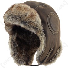 Ushanka in pelle da pilota da