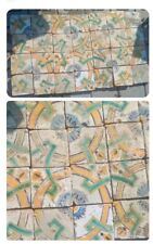Quattro Antiche Riggiole Maioliche Caltagirone Sicilia  Cm 16 X 16 Fine 1700