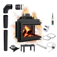 Inserto per camino in ghisa KRATKI SIMPLE P BS 8 kW Ø150 Kit di montaggio