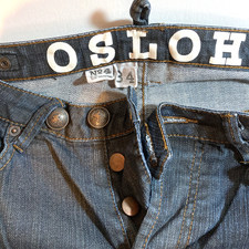 Jeans Osloh Donna Porteur Traffic Bike Designer Slim Fixie Pantaloni 34Wx30L Navy