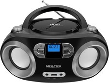 Lettore CD Bluetooth Portatile Boombox con Radio FM e USB - Nero