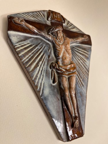 Crocifisso ceramica faenza - crocifisso,
