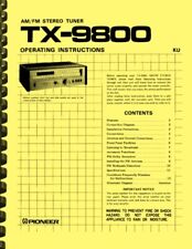 Pioneer TX-9800 Sintonizzatore Stereo MANUALE DEL PROPRIETARIO e MANUALE DI SERVIZIO