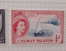Cayman Islands 1953 SG 148 nuovo linguellato Queen Elisabeth II Cat Boat 1/4 d