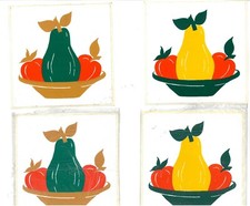 Lotto 4 adesivi per piastrelle vintage Praktikus 15x15 cm