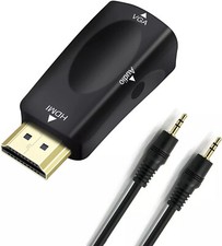 Convertitore Adattatore HDMI a VGA con Cavo Jack Audio 3,5mm, Maschio a Femmina