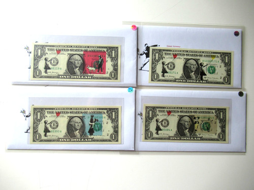Banksy banconota vera 1 us - banksy:,
