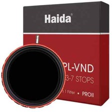 Haida PRO II CPL-VND 2 in 1 Filter, Variable ND 3-7 Stops CPL, 67/72/77/82/86mm