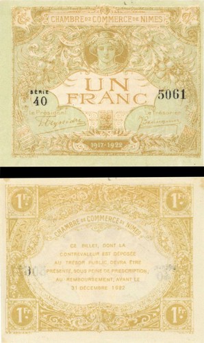Francia notgeld 1917 1922 - -, 1917-1922