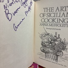 The Art of Sicilian Cooking Cookbook Anna Muffoletto 1971 Signed  Italian