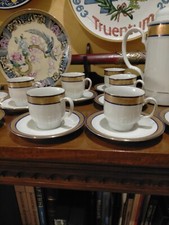 Stupendo servizio caffè porcellana bavaria da 6 blu/oro zecchino 12 PZ