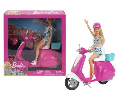 Barbie con scooter rosa - con,
