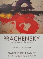 Markus PRACHENSKY : Expression en violet et rouge, Affiche originale signée