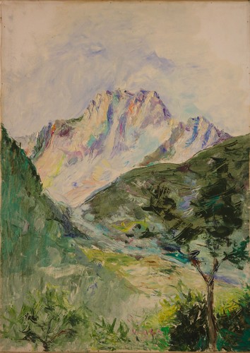 Paesaggio montagna olio - ,