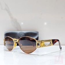 Gianni Versace S 75 vintage 90s Gold frame sunglasses lunette shades