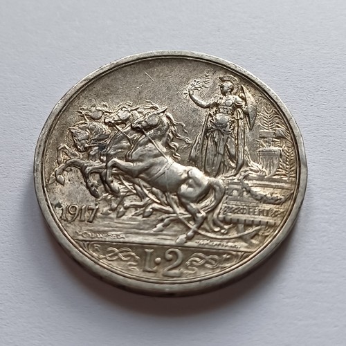 Silver moneta lire - lire, quadriga
