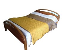 Trapunta Coperta Piumino Matrimoniale Vintage Reversibile Giallo Beige