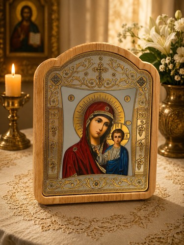 Mother god icon with - mother,