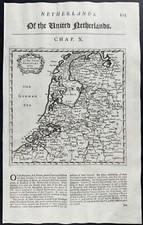 Moll - Mappa dei Paesi Bassi. Geografo completo 125 - 1723