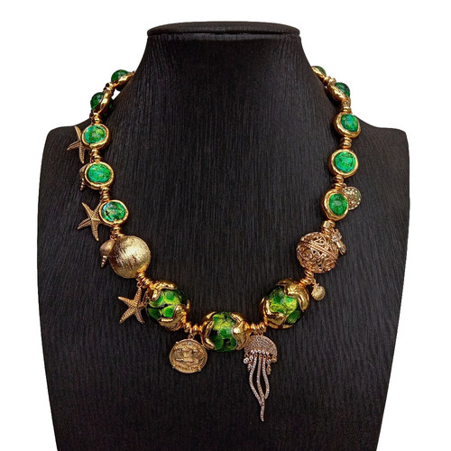 Collana con ciondolo - , pavè