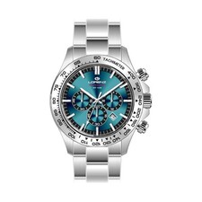 Orologio Uomo LORENZ 26175CC Chrono Bracciale Acciaio Azzurro Sub 100mt