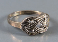 ANELLO ARGENTO STERLING stile celtico nodo NODO PRETZEL figura infinita - 8 vintage 7