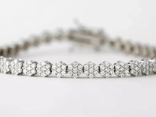 Bracciale tennis fiore - tennis, argento