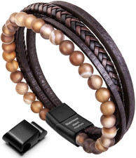 Bracciale Uomo Pelle Chiusura