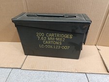 Scatola  munizioni metallo militare vintage 200 cartucce 7,62 M M - M82