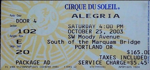 Cirque soleil alegria - cirque, du