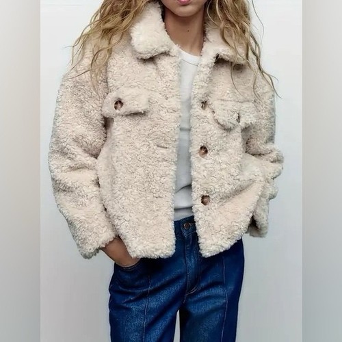 Zara cream teddy jacket - zara,