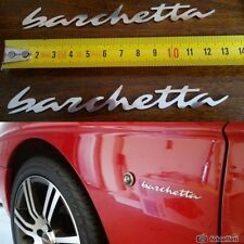 2 Fregi logo scritta PICCOLA in acciaio fiat BARCHETTA 
