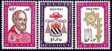Cappello Stemma Belgio 1961 Sedia Episcopale Mechelen Chiesa Religione 3v MNH