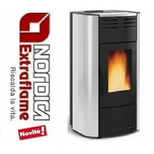 TERMOSTUFA STUFA A PELLET NORDICA EXTRAFLAME RAFFAELLA IDRO 20 KW ARGENTO