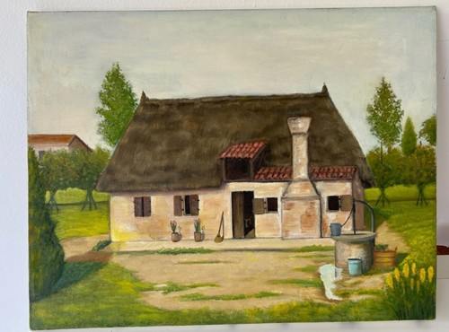 Dipinto olio tela paesaggio - su,