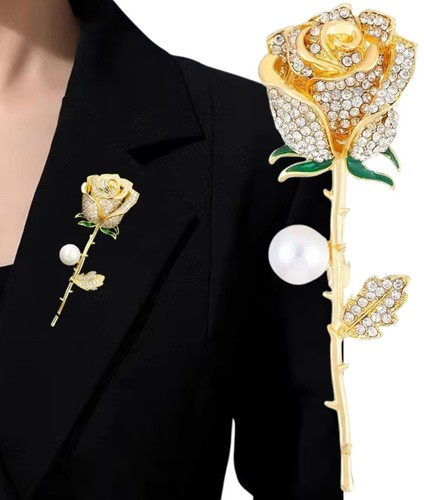Spilla rosa dorata - , con