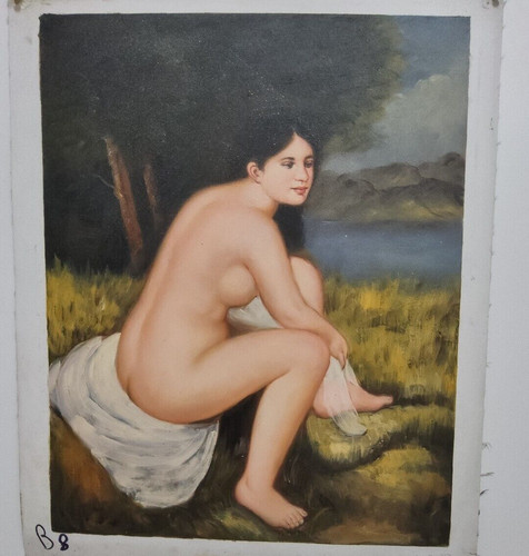 Quadro dama scena nudo dipinto - nudo,