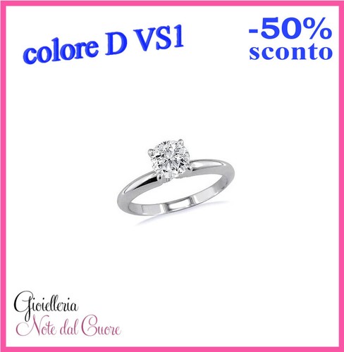 Anello solitario oro - oro, bianco