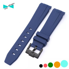 Cinturino per swatch omega in gomma nero verde blu fibbia nera 20mm orologio sub