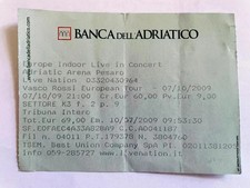 VASCO ROSSI biglietto EUROPEAN TOUR 07/10/2009