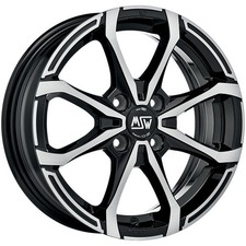 CERCHIO IN LEGA MSW MSW X4 PER FIAT 600 5.5X14 4X100 GLOSS BLACK FULL POLISHED 