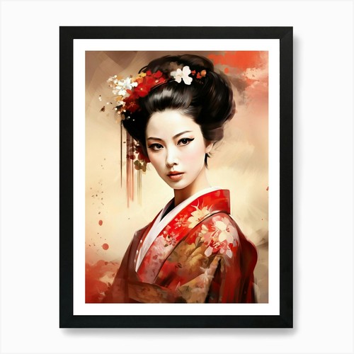 Geisha stampa artistica con - 1,