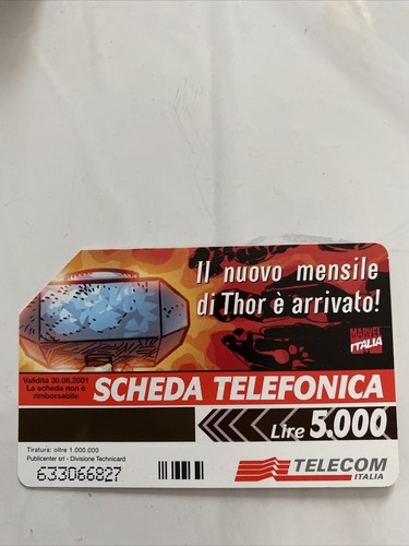 Scheda telefonica marvel thor - scheda,
