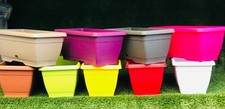 VASO BALCONETTA RETTANGOLARE VARI COLORI PORTA PIANTE FIORI ARREDO GIARDINO