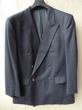 GIACCA BLAZER UOMO BLU DOPPIO PETTO PURA LANA VERGINE 50 OTTIMO STATO